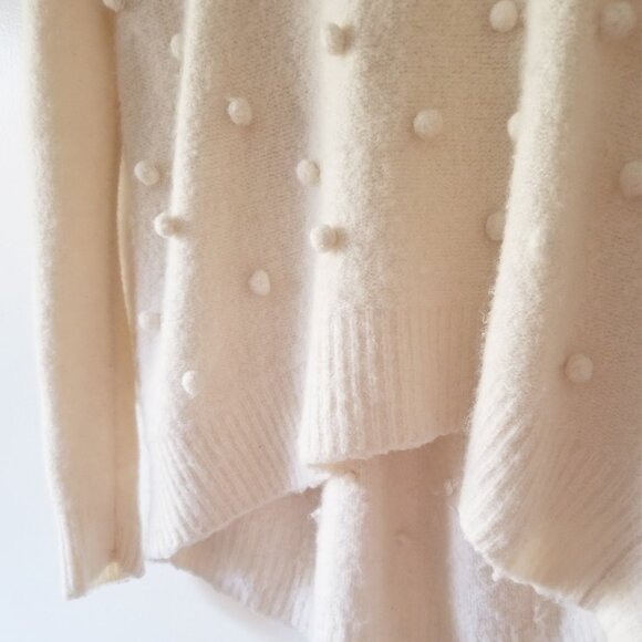 Madewell Snow Globe Bobble Turtleneck Sweater Wool Alpaca Blend Ivory Cream S - Picture 10 of 13